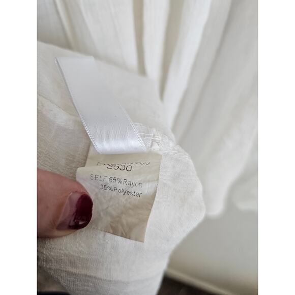 Cupshe Womens OS One Size Swimsuit Coverup White Gauzy Boho Tie Front - Picture 5 of 5